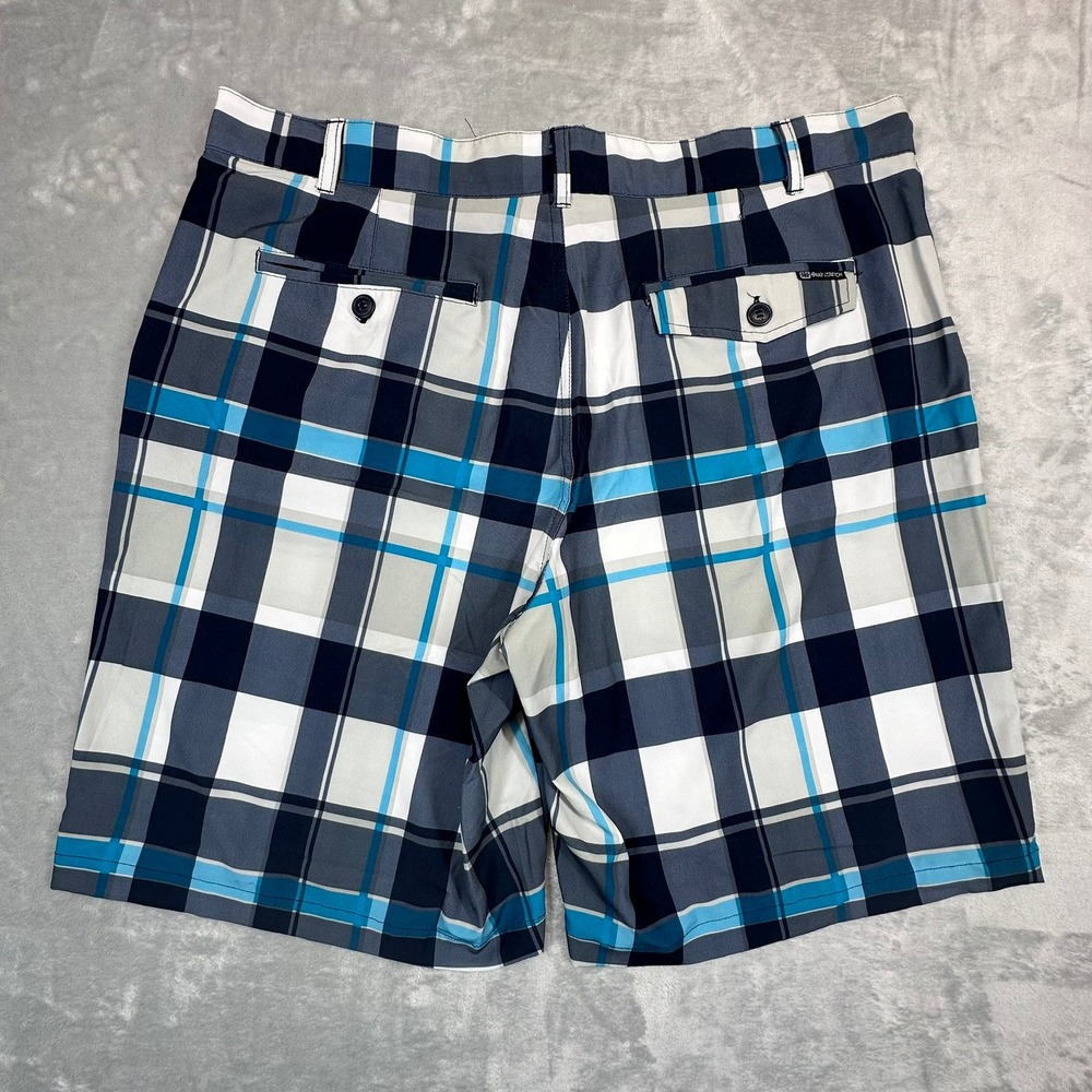 OP Shorts Men 40 Blue Plaid OPFlex 4-Way Stretch Hybrid Boardshorts OM14503YB - Picture 7 of 8